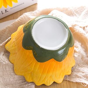 Bicuzat 6-Inch Candy Bowl, Sunflower-Shaped Snack Bowl.