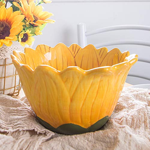 Bicuzat 6-Inch Candy Bowl, Sunflower-Shaped Snack Bowl.