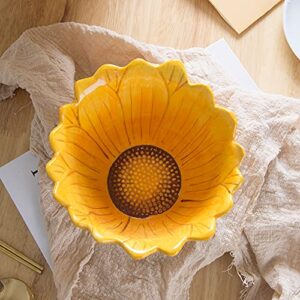 Bicuzat 6-Inch Candy Bowl, Sunflower-Shaped Snack Bowl.