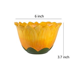 Bicuzat 6-Inch Candy Bowl, Sunflower-Shaped Snack Bowl.