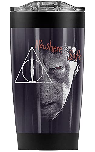 Harry Potter Voldemort Nowhere Is Safe Stainless Steel Tumbler 20 oz Coffee Travel Mug/Cup, Vacuum Insulated & Double Wall with Leakproof Sliding Lid | Great for Hot Drinks and Cold Beverages