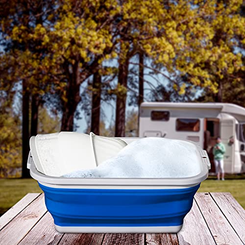 Collapsible Sink with 2.25 Gal / 8.5L, Foldable Dish Tub for Washing Dishes, Camping, Hiking and Home, Portable Washing Basin