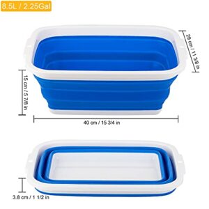 Collapsible Sink with 2.25 Gal / 8.5L, Foldable Dish Tub for Washing Dishes, Camping, Hiking and Home, Portable Washing Basin