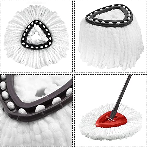 Zen Lyfe 4 Pack Spin Mop Replacement Head Microfiber Mop Head Refills Spin Mop Refills Easy Cleaning Mop Head Replacement Includes 2 Microfiber Cloths