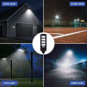 Bryopath Solar Street Lights Outdoor【2 Pack】, Parking Lot Lights 600W, 24000LM Motion Sensor Dusk to Dawn Lights Outdoor Street Lights with Remote Control for Home Park Garage Garden Yard