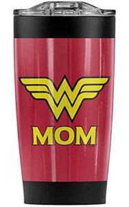 logovision dc comics wonder woman mom stainless steel tumbler 20 oz coffee travel mug/cup, vacuum insulated & double wall with leakproof sliding lid | great for hot drinks and cold beverages…