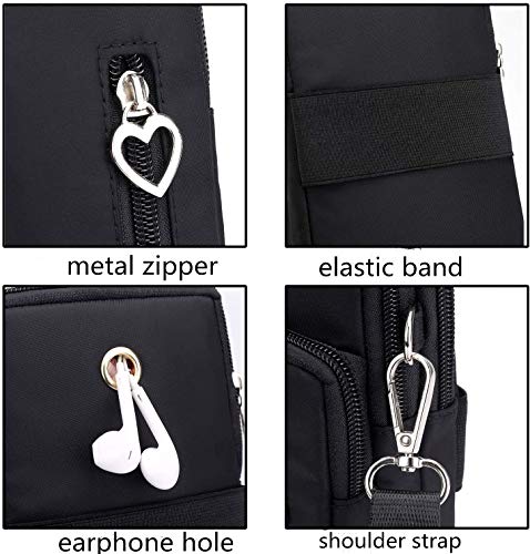 eMorevalue Phone Purse for Samsung Galaxy S23 Ultra Plus, S22 Plus Ultra, S21 S20 Ultra/Fe, Note 20 Ultra, A32 5G, A13 5G, A53 5G, A42 5G, A02S A03S A12 A71 A51 A52 Note 9, Crossbody Bag Pouch (Black)