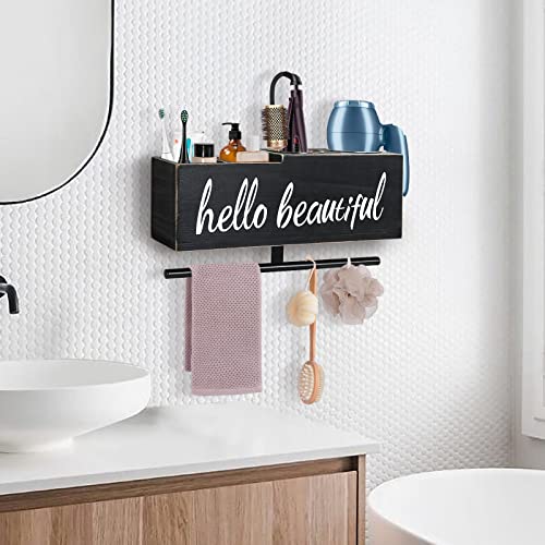 Y&ME YM Hair Dryer Holder Wall Mounted, Hair Tools and Styling Organizer with Jewelry Holder,Hair Tool Organizer for Flat Iron,Curling Wand, Hair Straighteners, Brushes, Flat Iron