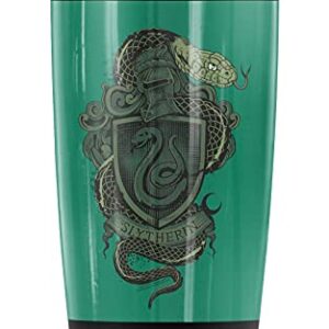 Logovision Harry Potter Slytherin Snake Crest Stainless Steel Tumbler 20 oz Coffee Travel Mug/Cup, Vacuum Insulated & Double Wall with Leakproof Sliding Lid | Great for Hot Drinks and Cold Beverages