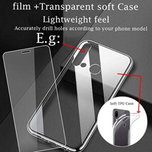 AQGG Tempered Glass Film + Cover for ZTE Axon 30 Ultra 5G [6.67inch], 9H Hardness Screen Protector and Soft Silicone Case Bumper Shell Transparent Protective TPU Cases -Clear