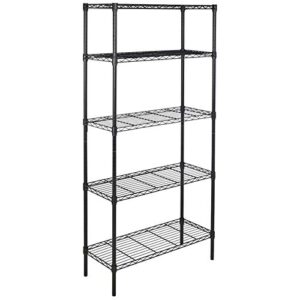 lapday 5-shelf adjustable heavy duty storage shelving unit, steel organizer wire rack, stable and durable, 36" l x 14" w x 72" h (black)