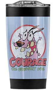 courage the cowardly dog vintage courage stainless steel tumbler 20 oz coffee travel mug/cup, vacuum insulated & double wall with leakproof sliding lid | great for hot drinks and cold beverages