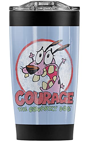 Courage the Cowardly Dog Vintage Courage Stainless Steel Tumbler 20 oz Coffee Travel Mug/Cup, Vacuum Insulated & Double Wall with Leakproof Sliding Lid | Great for Hot Drinks and Cold Beverages