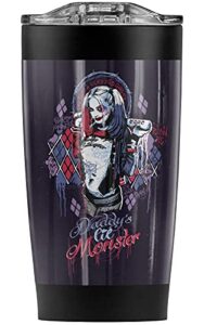 logovision suicide squad bad girl stainless steel tumbler 20 oz coffee travel mug/cup, vacuum insulated & double wall with leakproof sliding lid | great for hot drinks and cold beverages