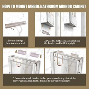 Janboe 20 Inch X 28 Inch Surface Mount LED Lighted Mirror Medicine Cabinet Single Door Bathroom Cabinet Double Touch Switches for Dimmer and Anti-Fog Function