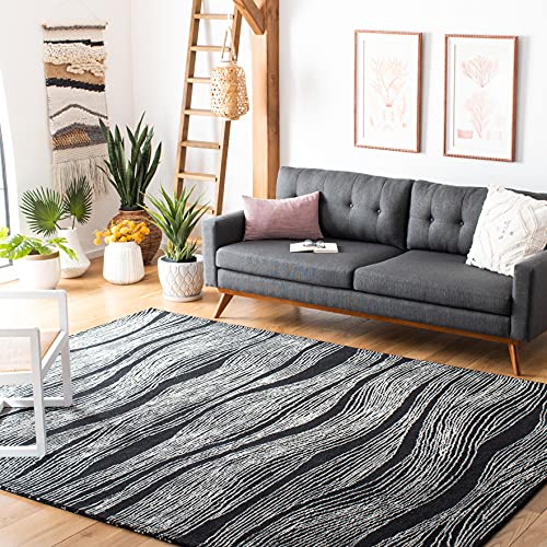 Safavieh Metro Collection 5' x 8' BlackIvory MET995Z Handmade Premium Wool Living Room Dining Bedroom Area Rug