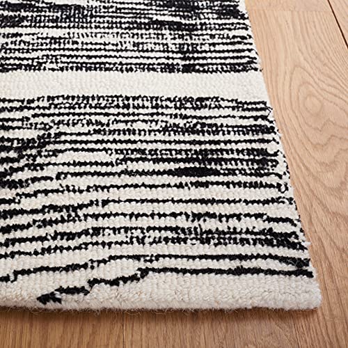 Safavieh Metro Collection 5' x 8' BlackIvory MET995Z Handmade Premium Wool Living Room Dining Bedroom Area Rug