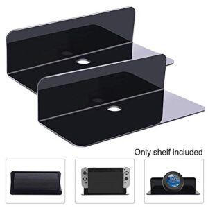 CALIDAKA 2 Pack Wall Mounted Floating Shelves No Drill Adhesive Shelf Acrylic Wall Shelves Hanging Mini Shelf Bookshelves Display Shelf for Bathroom Kitchen Living,Kitchen,Room Bedroom