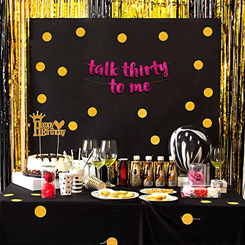 Talk Thirty To Me Pink Glitter Banner - 30th Birthday Party Decorations and Supplies