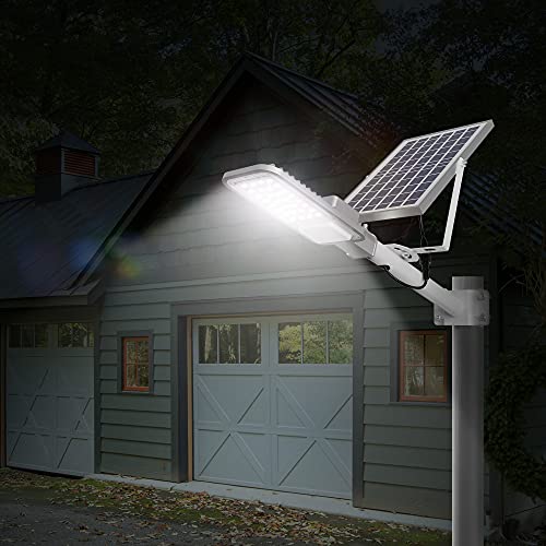 Bryopath Solar Street Lights, Solar Parking Lot Lights 300W, 12000LM LED Street Security Light with Remote Control Waterproof, Dusk to Dawn Outdoor Lighting for Garage, Yard, Playground, Farm, Barn