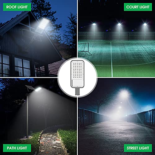 Bryopath Solar Street Lights, Solar Parking Lot Lights 300W, 12000LM LED Street Security Light with Remote Control Waterproof, Dusk to Dawn Outdoor Lighting for Garage, Yard, Playground, Farm, Barn