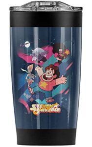 logovision steven universe group shot stainless steel tumbler 20 oz coffee travel mug/cup, vacuum insulated & double wall with leakproof sliding lid | great for hot drinks and cold beverages