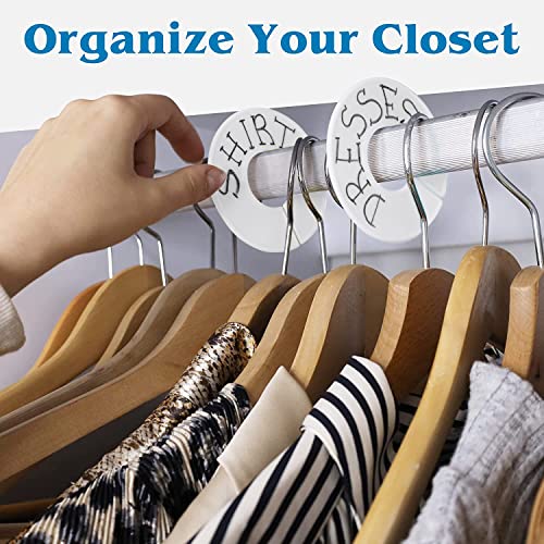 30 Closet Dividers for Hanging Clothes- White Closet Divider Set of 30 | Clothing Rack Dividers, Clothes Dividers for Closets, Closet Labels, Dividers Closet Clothes Dividers + Marker