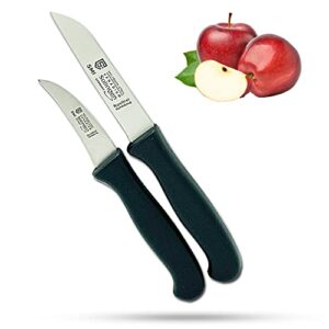 smi – paring knife set peeling knife for fruits and vegetable straight & curved stainless steel solingen knife made in germany