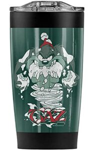 logovision looney tunes tazmanian devil stainless steel tumbler 20 oz coffee travel mug/cup, vacuum insulated & double wall with leakproof sliding lid | great for hot drinks and cold beverages