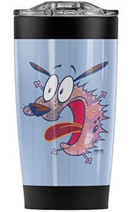 courage the cowardly dog evil inside stainless steel tumbler 20 oz coffee travel mug/cup, vacuum insulated & double wall with leakproof sliding lid | great for hot drinks and cold beverages
