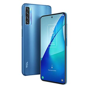 tcl 20s unlocked android smartphone with 6.67” dotch fhd+ display, 64mp quad rear camera system, 128gb+4gb ram, 5000mah battery with fast charging, north star blue
