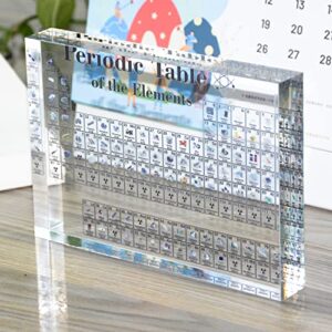 awagas heritage periodic table of elements, acrylic periodic table display with elements, student teacher gifts crafts desktop ornaments decoration (embedded pattern 170x120x24mm)