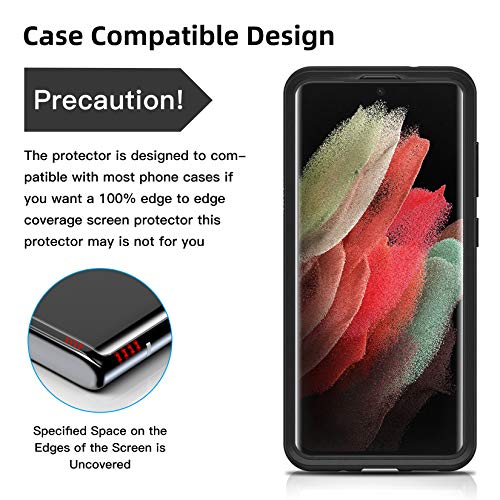 [3+2 Pack] Mowei Upgraded for Galaxy S21 Ultra Screen Protector [100% Fingerprint Unlocking] 3X 3D Curved Tempered Glass and 2X Camera Lens Protector for Samsung S21 Ultra 5G
