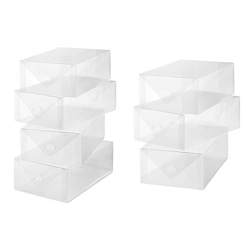 Whitmor Clear Vue Women's Shoe Box, Set of 4, White, 4 Count & Clear Vue Men's Shoe Box Set of 3