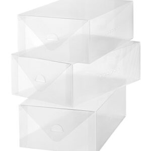 Whitmor Clear Vue Women's Shoe Box, Set of 4, White, 4 Count & Clear Vue Men's Shoe Box Set of 3