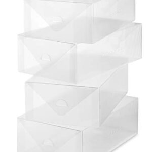 Whitmor Clear Vue Women's Shoe Box, Set of 4, White, 4 Count & Clear Vue Men's Shoe Box Set of 3