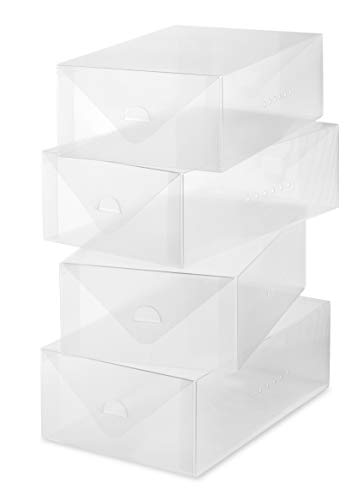 Whitmor Clear Vue Women's Shoe Box, Set of 4, White, 4 Count & Clear Vue Men's Shoe Box Set of 3