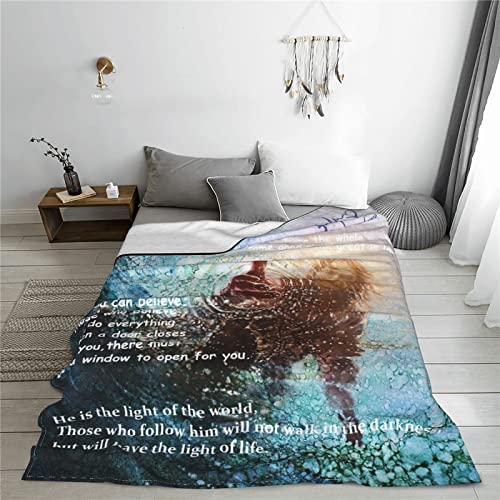 BZKIER Jesus Blanket Christian Gift for Women Men Inspirational Spiritual Message Faith Hope Love on Soft Throw Blanket Religious Blanket for Lover Best Friend