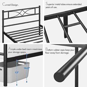 Yaheetech Metal Twin Size Bed Frame, Platform Bed Frame, Mattress Foundation with Curved Design Headboard & Footboard, NO Box Spring Needed, Heavy-Duty Support, Easy Assembly, Twin, Black