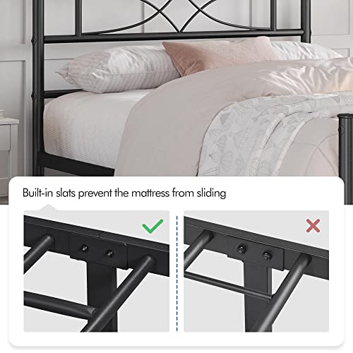 Yaheetech Metal Twin Size Bed Frame, Platform Bed Frame, Mattress Foundation with Curved Design Headboard & Footboard, NO Box Spring Needed, Heavy-Duty Support, Easy Assembly, Twin, Black