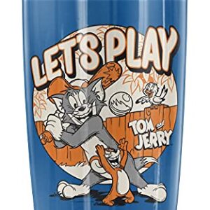 Logovision Tom and Jerry Let's Play Stainless Steel Tumbler 20 oz Coffee Travel Mug/Cup, Vacuum Insulated & Double Wall with Leakproof Sliding Lid | Great for Hot Drinks and Cold Beverages