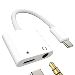 USB C to 3.5mm Headphone and Charger Adapter Type C Android Jack AUX dongle Audio Splitter for Google Pixel,Samsung galaxy S21 S20 S10 S9 Ultra Note,for iPad air4 Pro LG Fast power Charging Cable Cord