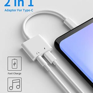 USB C to 3.5mm Headphone and Charger Adapter Type C Android Jack AUX dongle Audio Splitter for Google Pixel,Samsung galaxy S21 S20 S10 S9 Ultra Note,for iPad air4 Pro LG Fast power Charging Cable Cord