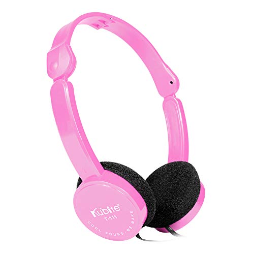 LUYANhapy9 Wired Headset Retractable Foldable Over-Ear Headphone Headset with Mic Stereo Bass for Kids Pink