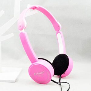 LUYANhapy9 Wired Headset Retractable Foldable Over-Ear Headphone Headset with Mic Stereo Bass for Kids Pink