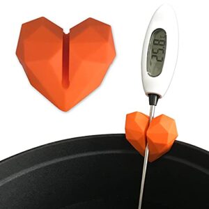 2pcs silicone non-scratch pot clip, candy thermometer pot clip for candy making, hand-free holder to measure temperature of candy, oil, milk, chocolate, candle, deep fryer and cooking melting pot