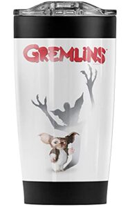 logovision gremlins gremlins shadow stainless steel tumbler 20 oz coffee travel mug/cup, vacuum insulated & double wall with leakproof sliding lid | great for hot drinks and cold beverages
