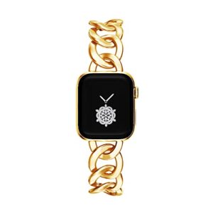 kolgios 38/40/41mm gold cool women chain metal smartwatch bands compatible for apple watch bands series 8/7/6/se/5/4 adjustment replacement bracelet for iwatch 8/7 gift for her