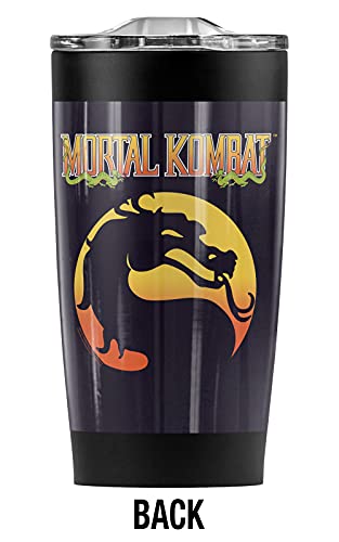 Mortal Kombat Klassic Klassic Logo Stainless Steel Tumbler 20 oz Coffee Travel Mug/Cup, Vacuum Insulated & Double Wall with Leakproof Sliding Lid | Great for Hot Drinks and Cold Beverages