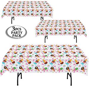 AnapoliZ Ice Cream Plastic Tablecloth | 3 Pcs Pack (54” Inch Wide x 102” Inch Long) | Rectangular Ice Cream, Popsicle Table Cover | Summer Party Table Decoration | Ice Cream Social, BBQ Tablecloth